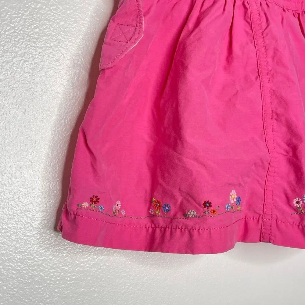 Osh Kosh B’Gosh Pink Embroidered Flowers Overall Dress Baby Girl Size 18 months